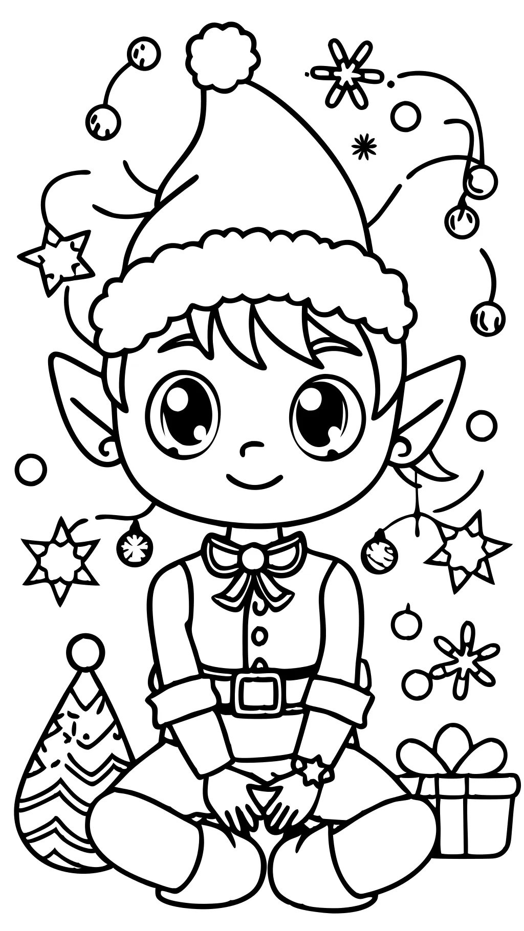 elf on shelf coloring page